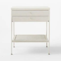 Connoisseur 2-Drawer White Oak Wood Nightstand With Marble Top Model 8714 -Cb2 Pop Shop PaulMccobb8714WWCnNtstdSOSSS22