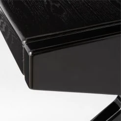 Perno 2-Drawer High-Gloss Black Oak Wood Desk -Cb2 Pop Shop PernoDeskAVSSS23