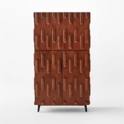 Piera Mahogany Wood Bar Cabinet -Cb2 Pop Shop PieraWoodBarCabinetSOSSS22