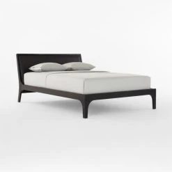 Pietro Woven Black Leather Queen Bed -Cb2 Pop Shop PietroWovenBlkLthrQBed3QSSF22
