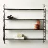 Ponte Black Metal Wall Mount Bookshelf Wide -Cb2 Pop Shop PonteHmrdRdWideBookcaseAVSHS22