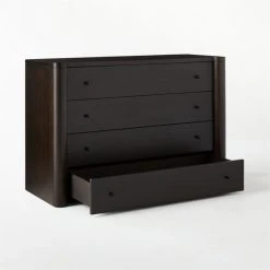 Port Low 4-Drawer Blackened Walnut Wood Dresser -Cb2 Pop Shop PortBlckndWdShrtDresser3QAVSSS21