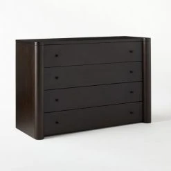 Port Low 4-Drawer Blackened Walnut Wood Dresser -Cb2 Pop Shop PortBlckndWdShrtDresser3QSSS21
