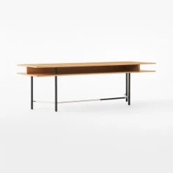 Portofino Cerused White Oak Wood Desk -Cb2 Pop Shop PortofinoCerusedOakDesk3QBSSF22