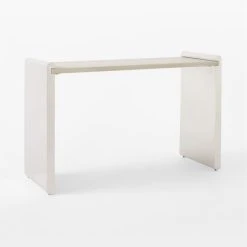 Raggio Stainless Steel Desk With White Wood Top -Cb2 Pop Shop RaggioPolishedSSDesk3QSSF22
