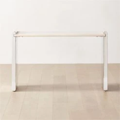 Raggio Stainless Steel Desk With White Wood Top