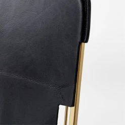 Rake Black Leather Chair -Cb2 Pop Shop RakeBrassChairAVSSS23 1