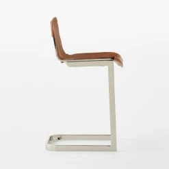 Rake Brown Leather Counter Stool -Cb2 Pop Shop RakeSaddleCounterStoolSDSSS23