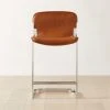 Rake Brown Leather Counter Stool -Cb2 Pop Shop RakeSaddleCounterStoolSHS23