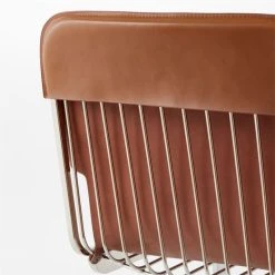 Rake Brown Leather Dining Chair -Cb2 Pop Shop RakeSaddleDiningChairAVSSS23