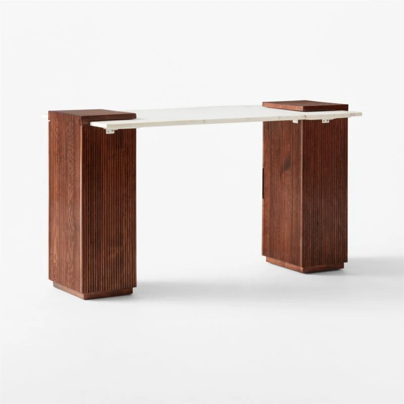 Reach White Marble-Top Desk 8 Reach White Marble-Top Desk - Image 6