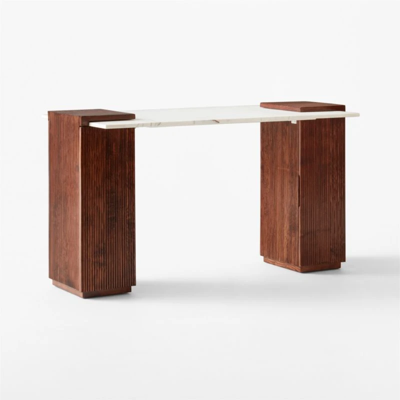 Reach White Marble-Top Desk 5 Reach White Marble-Top Desk - Image 3