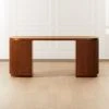 Reid Oval Brown Wood Storage Desk 2 Reid Oval Brown Wood Storage Desk -Cb2 Pop Shop ReidDeskSHF20 1x1