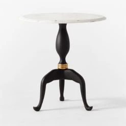 Reign Small Round Marble Dining Table -Cb2 Pop Shop ReignMrblNMtlSmDngTableSOSSF21