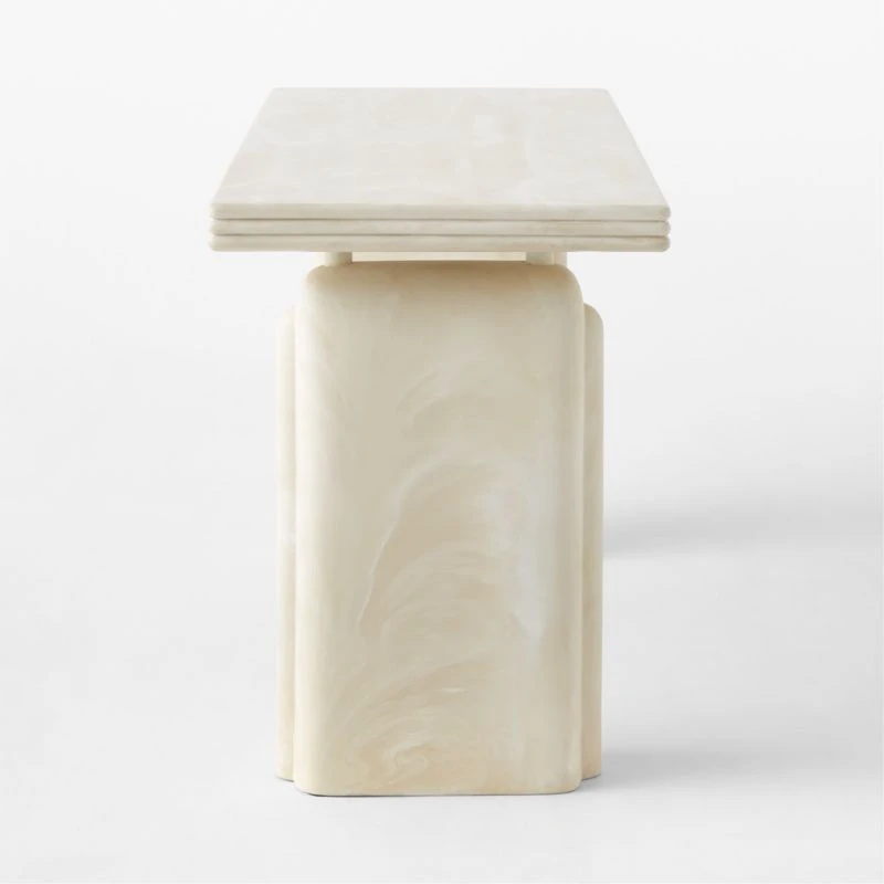 Remoli Swirled Cream Resin Desk 8 Remoli Swirled Cream Resin Desk - Image 6