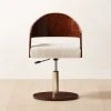 Renato Chenille And Burl Wood Office Chair -Cb2 Pop Shop RenatoBrlWdOfficeChairSHF22