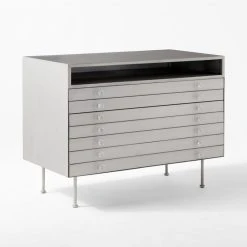 Renzo Steel 3-Drawer File Cabinet -Cb2 Pop Shop RenzoStlFlatFileCabinet3QSSS22
