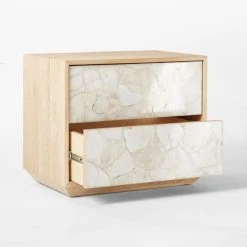 Rocca 2-Drawer Agate And White Oak Wood Nightstand 12 Rocca 2-Drawer Agate And White Oak Wood Nightstand -Cb2 Pop Shop RoccaStnDrwrNightstand3QAVSSF22