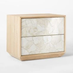 Rocca 2-Drawer Agate And White Oak Wood Nightstand 11 Rocca 2-Drawer Agate And White Oak Wood Nightstand -Cb2 Pop Shop RoccaStnDrwrNightstand3QSSF22