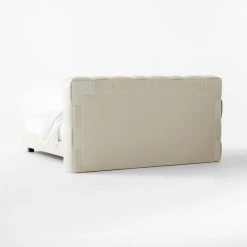 Rorke Ivory White Upholstered Queen Bed -Cb2 Pop Shop RorkeIvoryQBed3QBSSS23