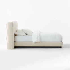 Rorke Ivory White Upholstered Queen Bed -Cb2 Pop Shop RorkeIvoryQBedSDSSS23