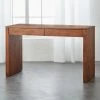 Runway 2-Drawer Acacia Wood Desk -Cb2 Pop Shop RunwayAcaciaDeskSHS18 1x1
