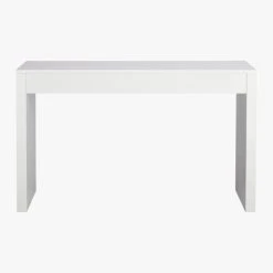 Runway 2-Drawer White Lacquered Wood Desk 12 Runway 2-Drawer White Lacquered Wood Desk -Cb2 Pop Shop RunwayDeskBackF15