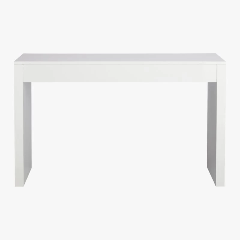 Runway 2-Drawer White Lacquered Wood Desk 6 Runway 2-Drawer White Lacquered Wood Desk - Image 4