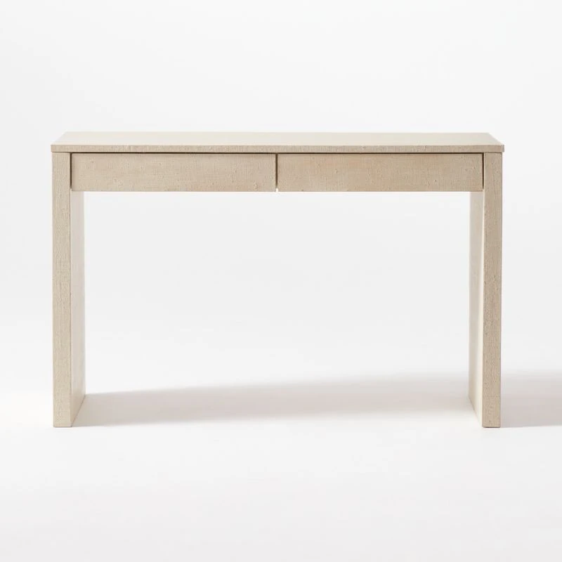 Runway 2-Drawer Lacquered Grasscloth Desk 4 Runway 2-Drawer Lacquered Grasscloth Desk - Image 2