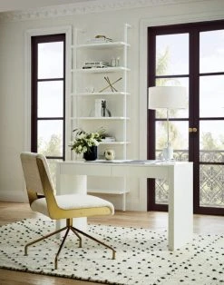 Stairway White Wall-Mounted Bookcase - 96" Height -Cb2 Pop Shop RunwayWhiteLacquerDeskAG18