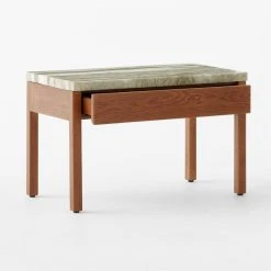 Ryne Oak Wood Nightstand With Marble Top 12 Ryne Oak Wood Nightstand With Marble Top -Cb2 Pop Shop RyneMarbleNightstand3QAVSSS23