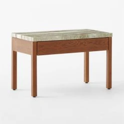 Ryne Oak Wood Nightstand With Marble Top 11 Ryne Oak Wood Nightstand With Marble Top -Cb2 Pop Shop RyneMarbleNightstand3QSSS23