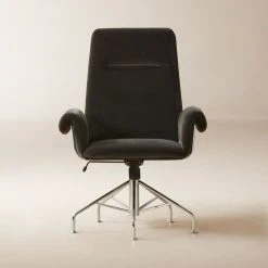 Saviti Black Velvet Office Chair