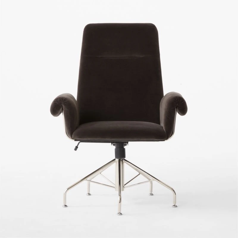 Saviti Black Velvet Office Chair 4 Saviti Black Velvet Office Chair - Image 2