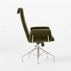 Saviti Olive Velvet Office Chair -Cb2 Pop Shop SavitiOliveVlvtOffcChairSDSSF22