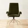 Saviti Olive Velvet Office Chair -Cb2 Pop Shop SavitiOliveVlvtOffcChairSHF22
