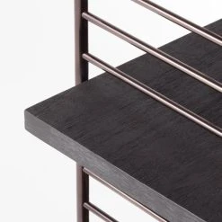 Scala Black Wood Bookshelf With Metal Frame -Cb2 Pop Shop ScalaBkWdOpenBookcaseAVSSS22