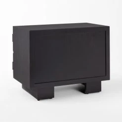 Seacliff 2-Drawer Black Oak Wood Nightstand -Cb2 Pop Shop SeacliffNightstand3QBSSS22