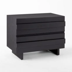 Seacliff 2-Drawer Black Oak Wood Nightstand -Cb2 Pop Shop SeacliffNightstand3QSSS22