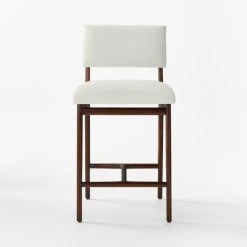 Selby White Upholstered Counter Stool Set Of 2 -Cb2 Pop Shop SelbySnowCounterStoolSOSSF22 1