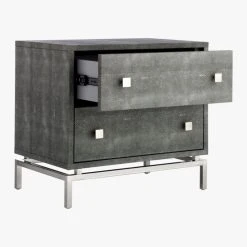 2-Drawer Grey Shagreen Nightstand 16 2-Drawer Grey Shagreen Nightstand -Cb2 Pop Shop ShagreenEmbossedNightstand3QAVF16