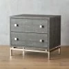 2-Drawer Grey Shagreen Nightstand 2 2-Drawer Grey Shagreen Nightstand -Cb2 Pop Shop ShagreenEmbossedNightstandSHF16 1x1