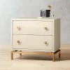 2-Drawer Ivory Shagreen Nightstand