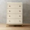 Ivory Shagreen Embossed Tall Chest