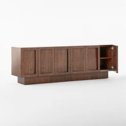 Shutter High-Gloss Walnut Wood Media Console -Cb2 Pop Shop ShutterMediaCredenza3QAVSSS23