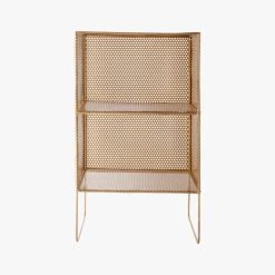 Sift Gold Metal Side Table -Cb2 Pop Shop SiftGold2StoryTowerAVS17