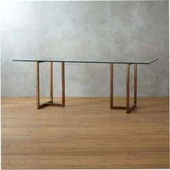 Silverado Brass 80" Rectangular Dining Table