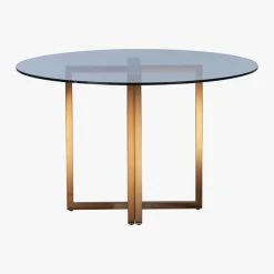 Silverado Brass 47" Round Dining Table -Cb2 Pop Shop SilveradoTable47inRoundBrassS16