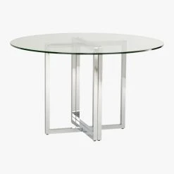Silverado Chrome 47" Round Dining Table -Cb2 Pop Shop SilveradoTableRound3QS7