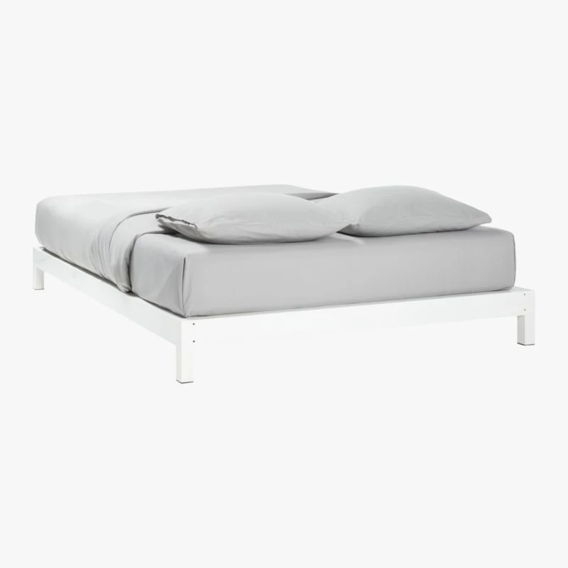 Simple White Metal California King Platform Bed 6 Simple White Metal California King Platform Bed - Image 4